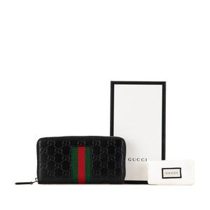 Gucci Black Wallet with Green and Red Stripe